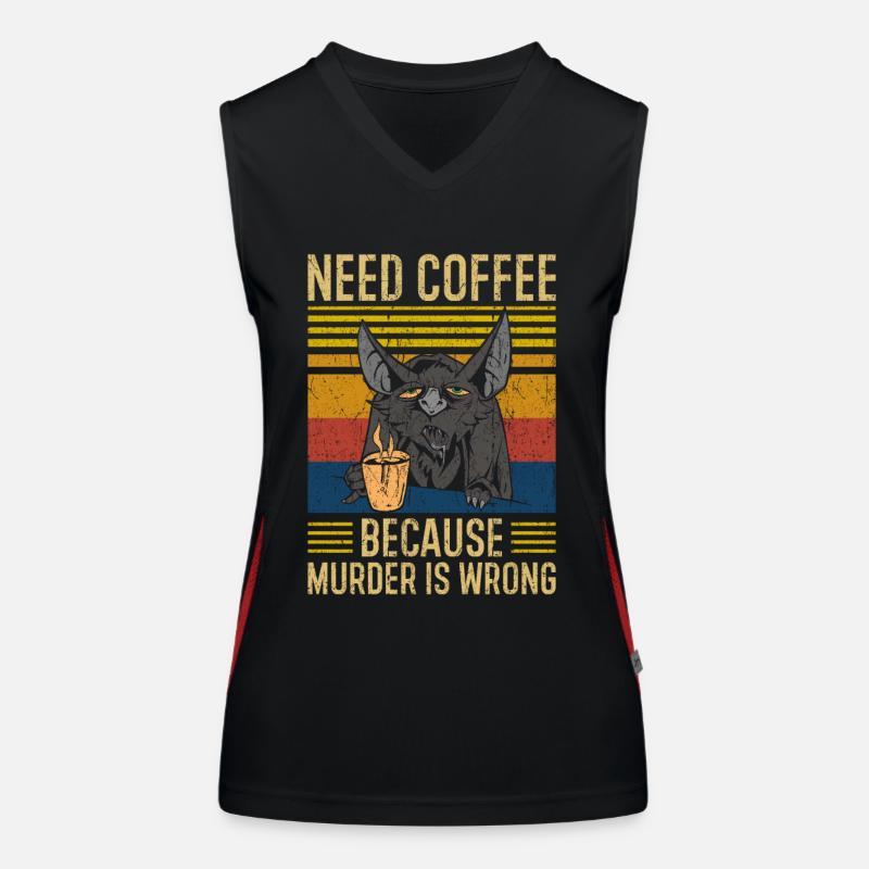 Need Coffee Kaffee Spruch Funktionelles Kontrast-Tank Top für Frauen