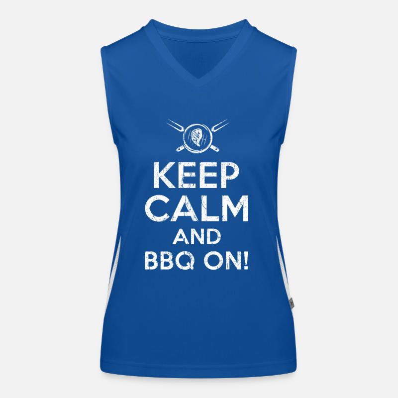 Keep calm BBQ Débardeur respirant contrasté Femme