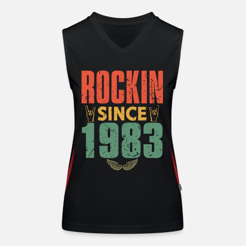 Anniversaire 1983 Sort rock Débardeur respirant contrasté Femme