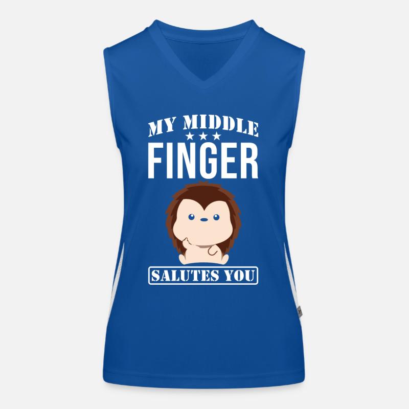 Mein Mittelfinger salutiert Dir Igel Spruch Funktionelles Kontrast-Tank Top für Frauen