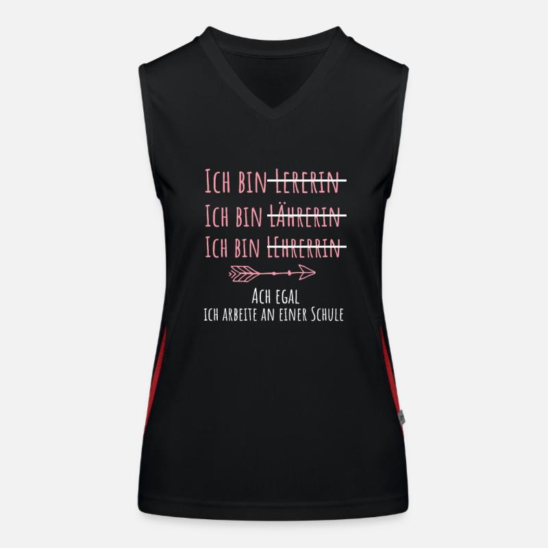 Lehrerin Geschenk lustiger Spruch Funktionelles Kontrast-Tank Top für Frauen