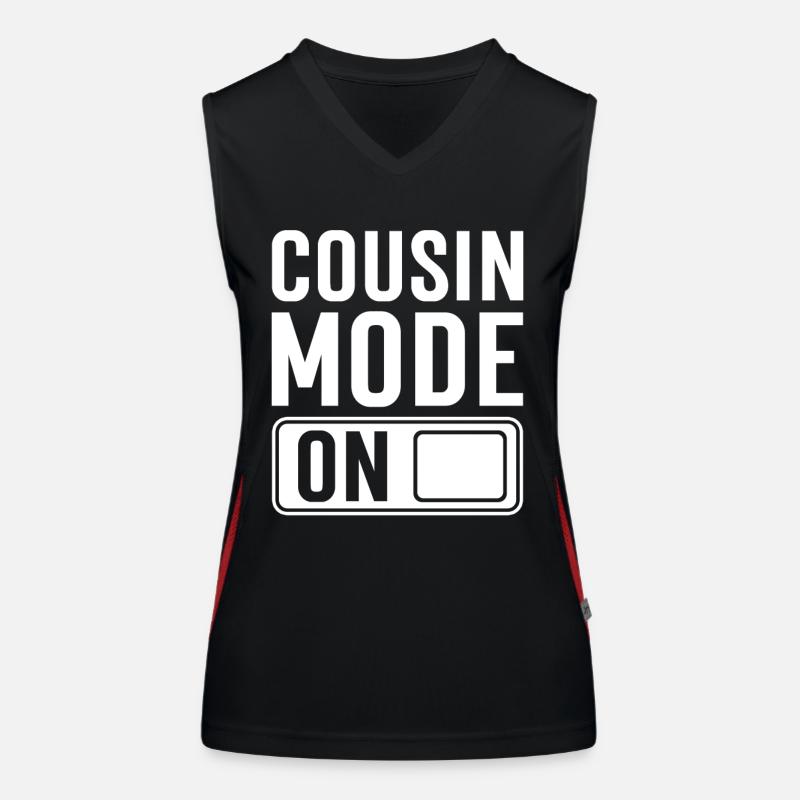 Expectant Cousin Saying Women's Functional Contrast Tank Top
