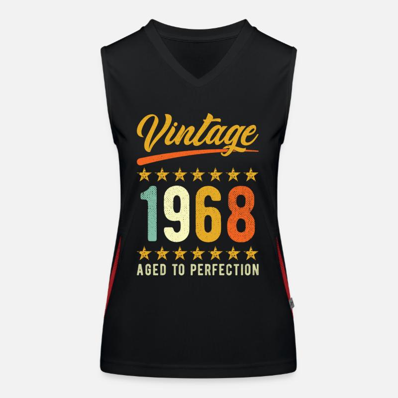 Geburtstag Spruch Born in 1968 Women's Functional Contrast Tank Top