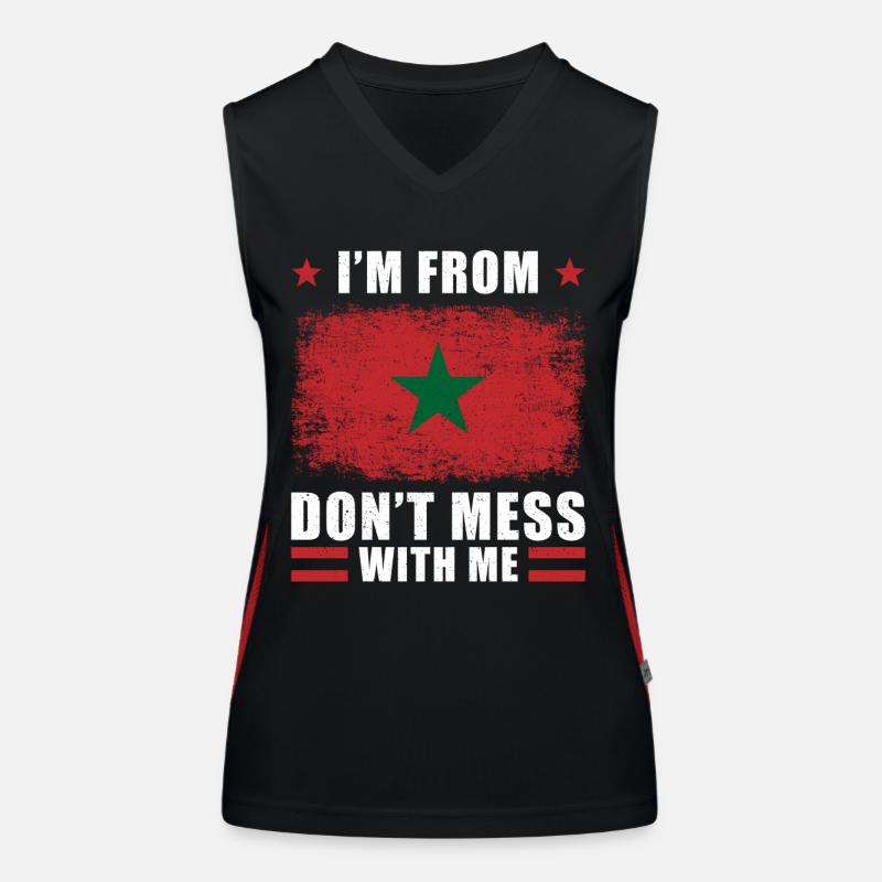 Marokko Spruch Funktionelles Kontrast-Tank Top für Frauen