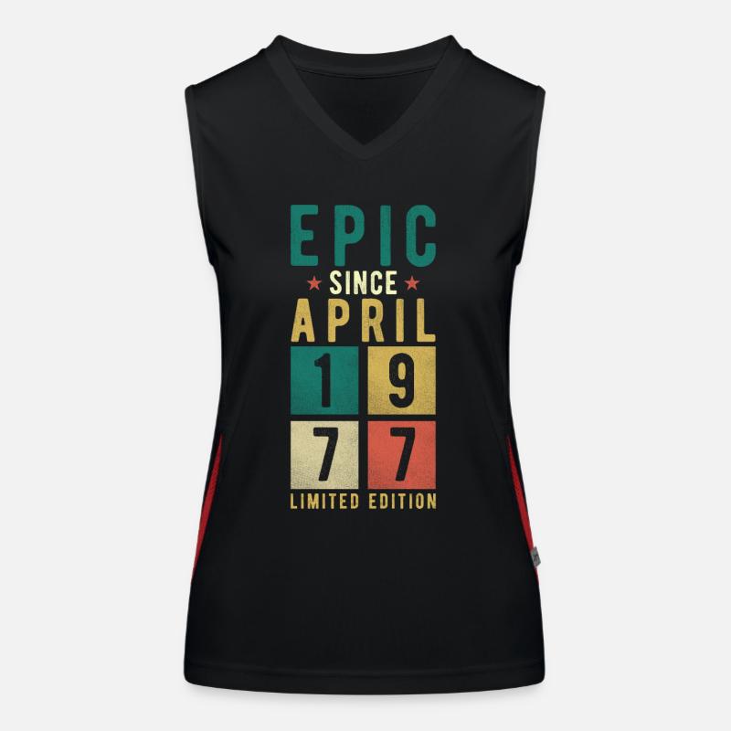 Birthday April 1977 Women's Functional Contrast Tank Top