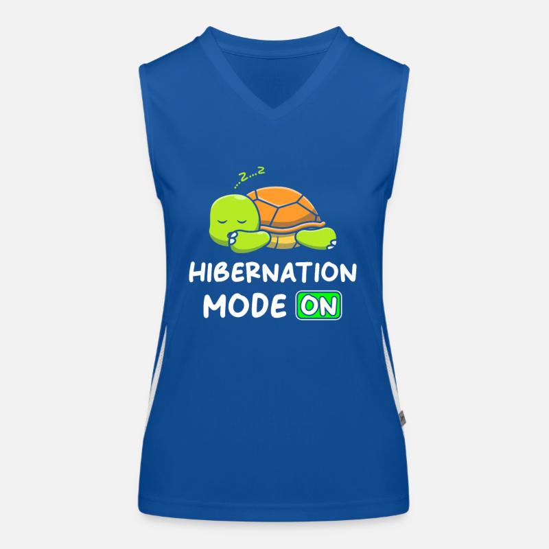 Hibernation Mode An with Turtle Women's Functional Contrast Tank Top