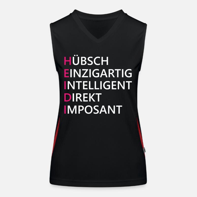 Heidi Name Geschenk Funktionelles Kontrast-Tank Top für Frauen
