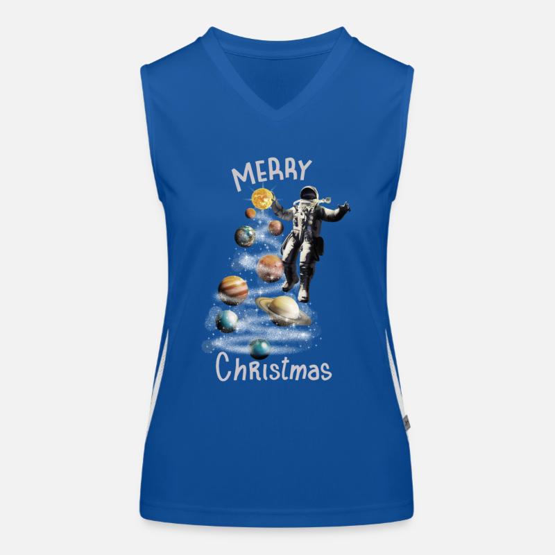 Noël dans l’espace Astronaute du système solaire Débardeur respirant contrasté Femme
