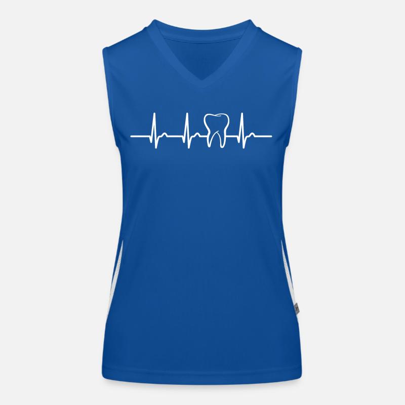 Courbe ECG - courbe cardiaque - pouls - dent - dentiste Débardeur respirant contrasté Femme