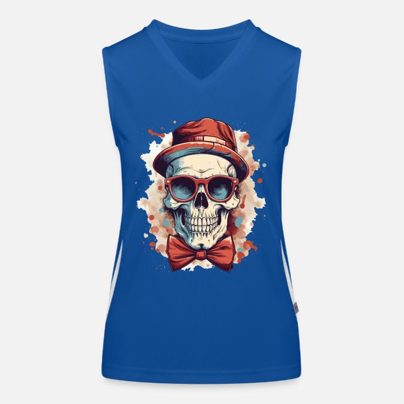 Skull Skull Hat Sunglasses Bow Tie Women's Functional Contrast Tank Top