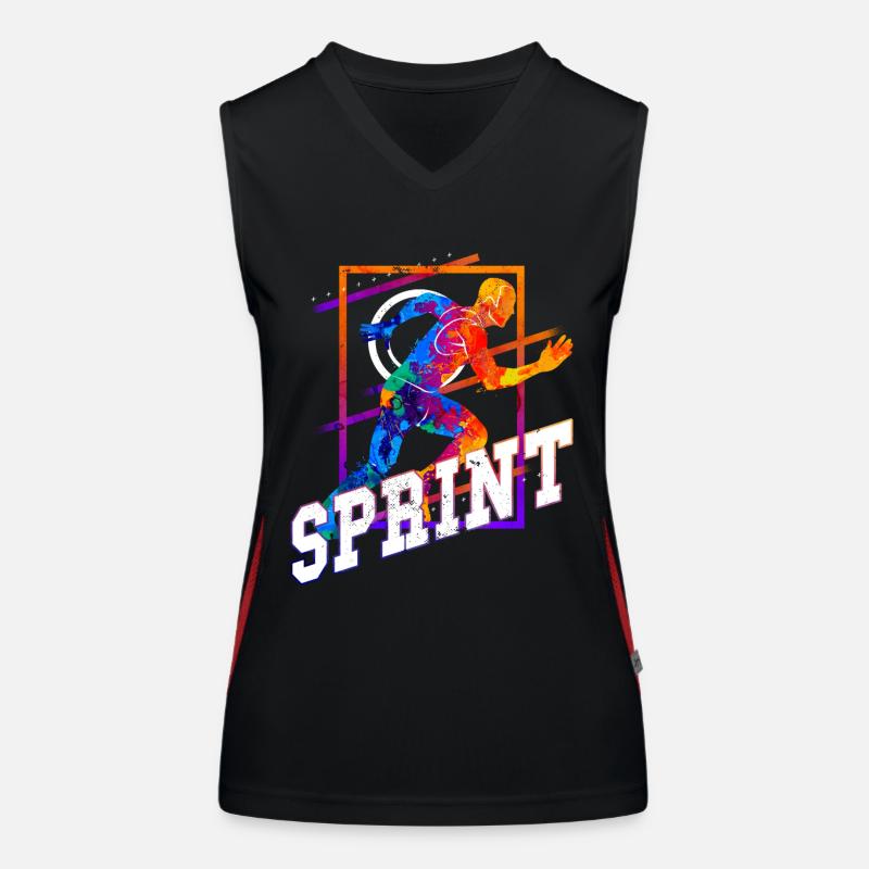 Sprint, Sprint, Sprint, Athlétisme, Course à pied Débardeur respirant contrasté Femme