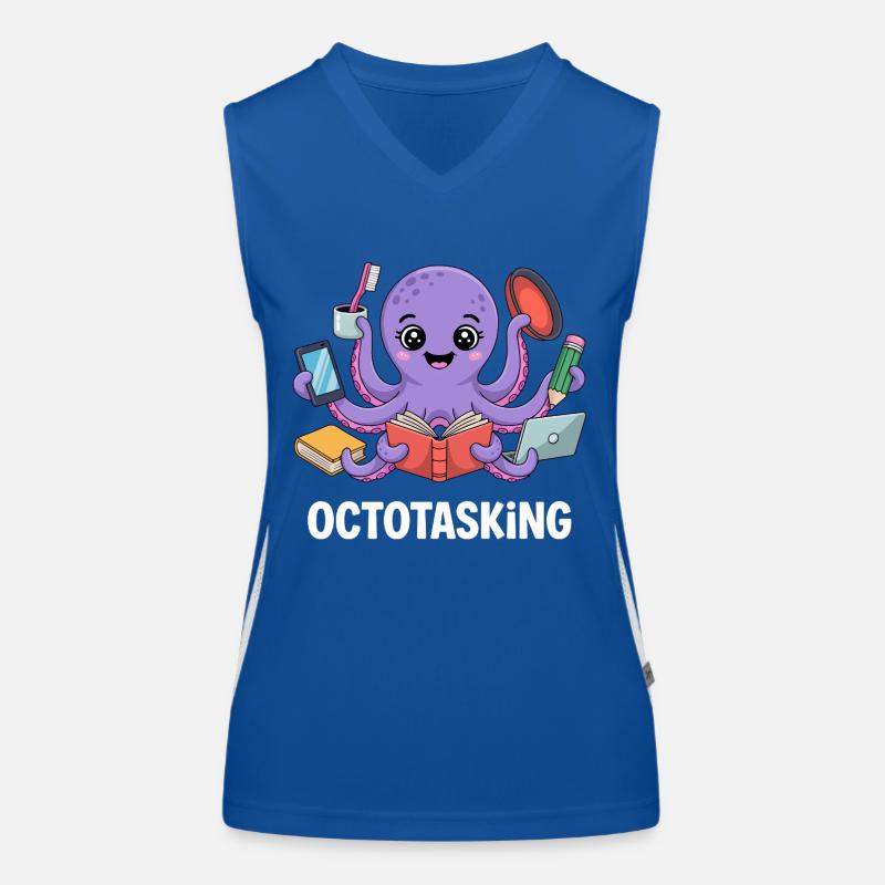 Octotasking Krake im Multitasking Modus Funktionelles Kontrast-Tank Top für Frauen