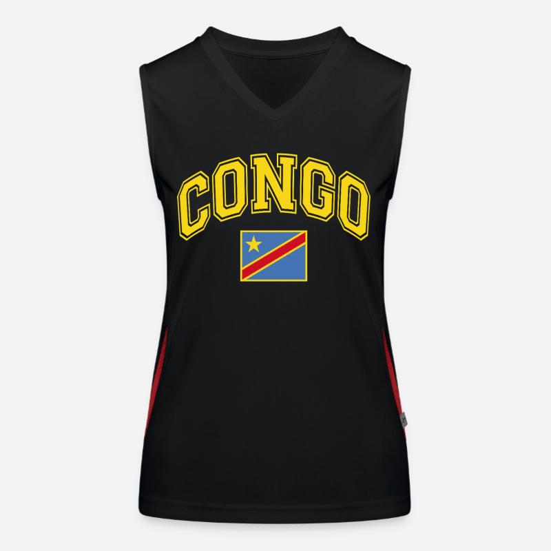 Drapeau du Congo Débardeur respirant contrasté Femme