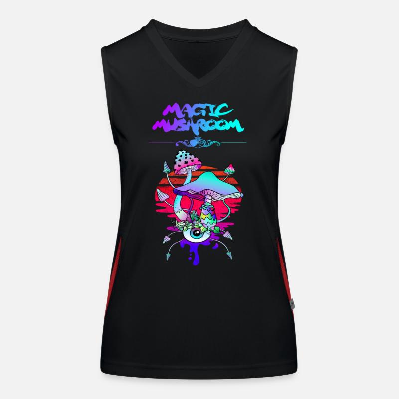 Magic Mushroom Sunset Funktionelles Kontrast-Tank Top für Frauen