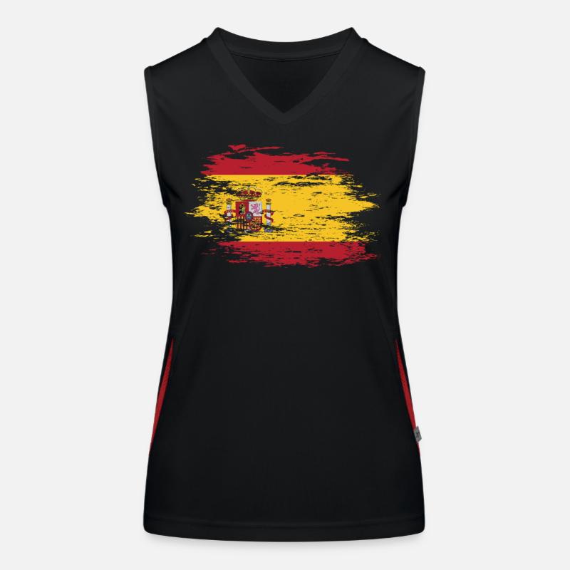 Drapeau de l’Espagne utilisé Débardeur respirant contrasté Femme