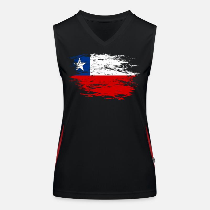 Drapeau chilien utilisé Débardeur respirant contrasté Femme