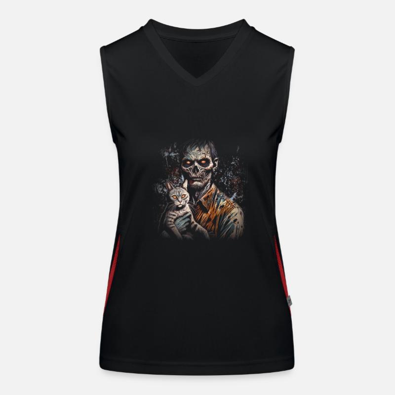 Cataclysm - Compagnon apocalyptique - Zombie et chat Débardeur respirant contrasté Femme