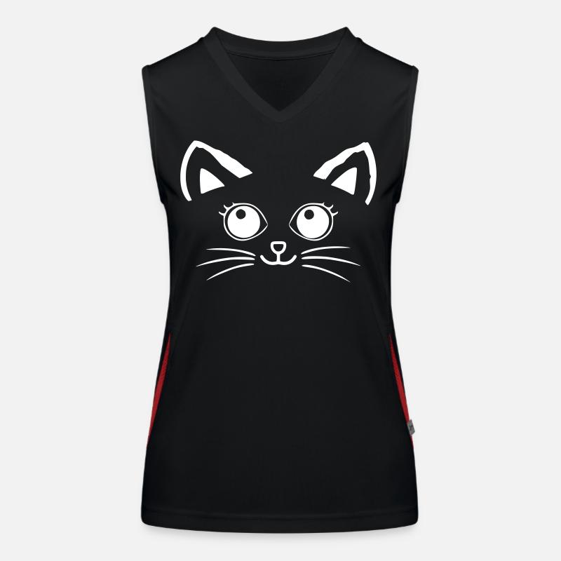 Katzengesicht Funktionelles Kontrast-Tank Top für Frauen
