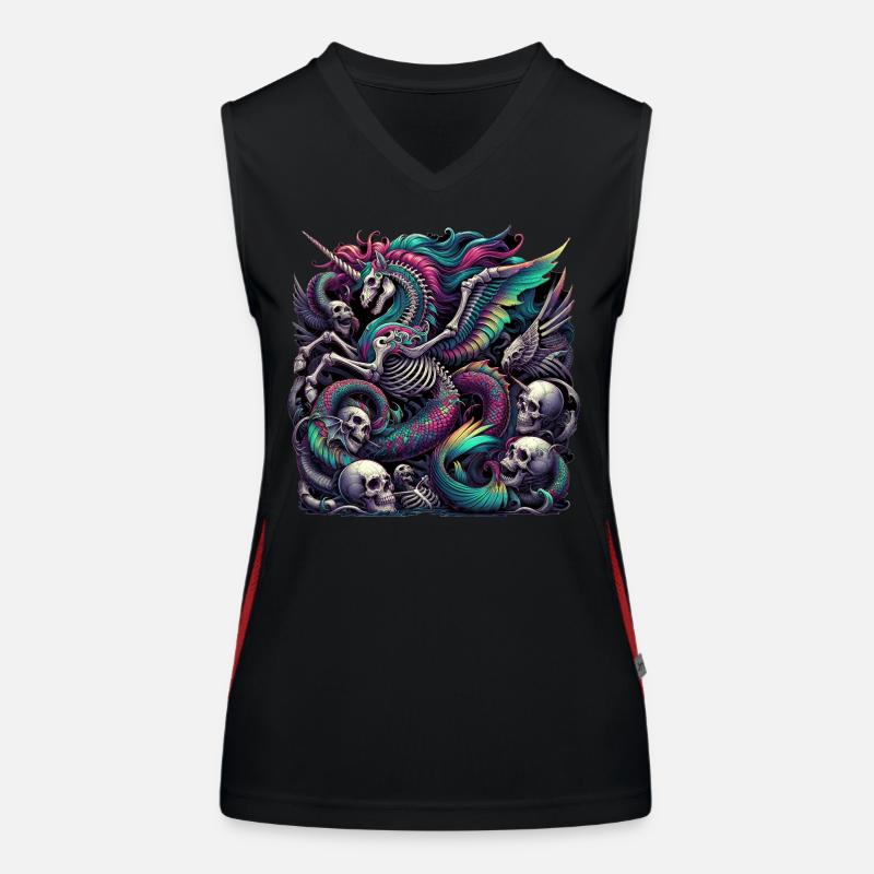 Neon Gothic Einhorn Funktionelles Kontrast-Tank Top für Frauen