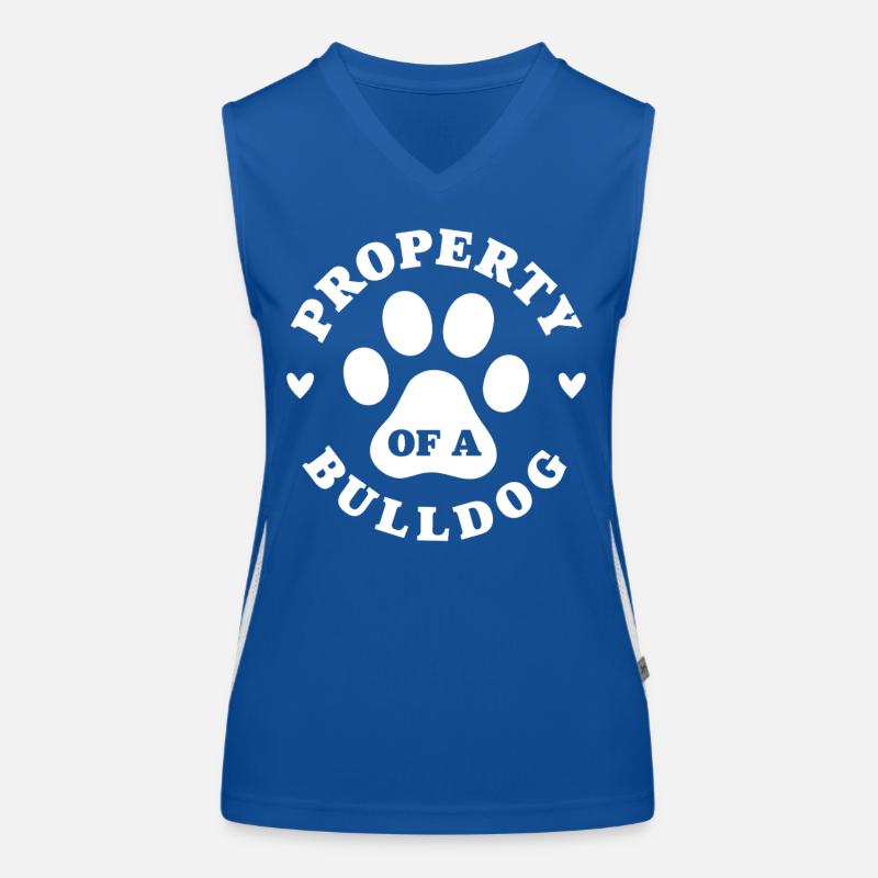 Eigentum einer Bulldogge Funktionelles Kontrast-Tank Top für Frauen