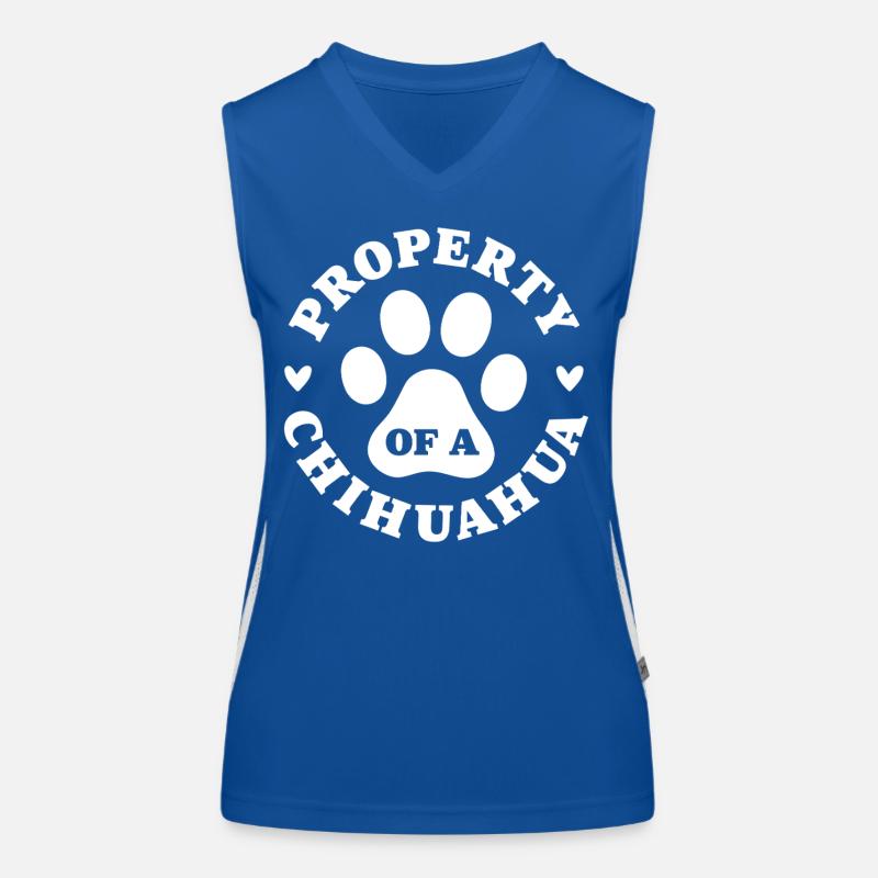 Eigentum eines Chihuahua Funktionelles Kontrast-Tank Top für Frauen