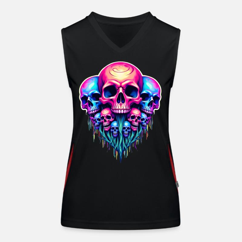 Psychedelischer Totenkopf Funktionelles Kontrast-Tank Top für Frauen