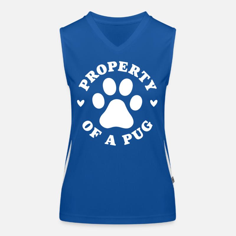 Eigentum eines Mops Funktionelles Kontrast-Tank Top für Frauen