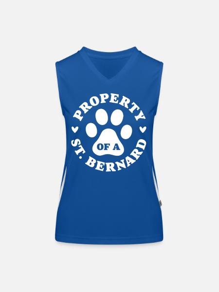 Eigentum eines Bernhardiners - Funktionelles Kontrast-Tank Top für Frauen - Royal/Weiß - Vorne