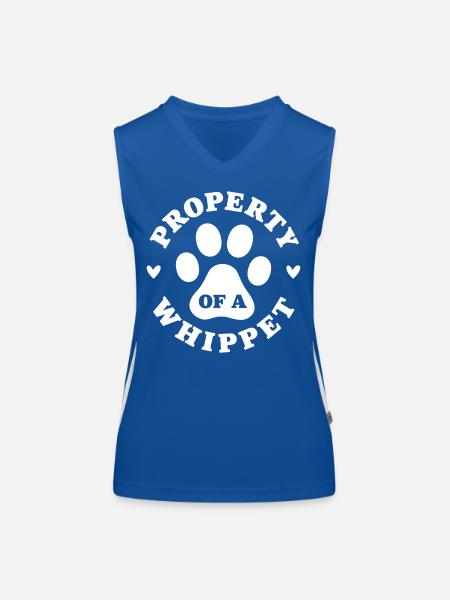 Propriété d’un Whippet - Débardeur respirant contrasté Femme - bleu/blanc - Devant