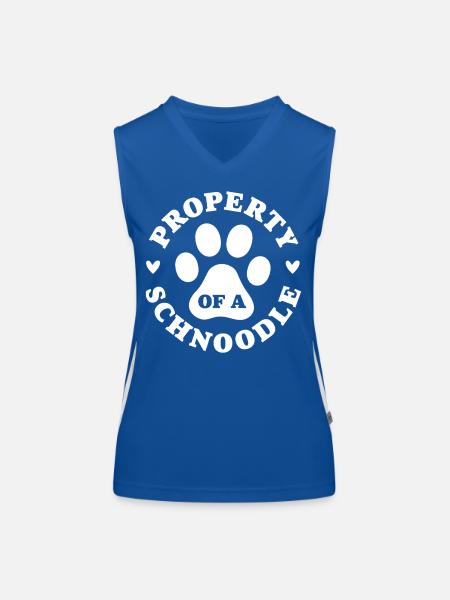 Eigentum eines Schnoodles - Funktionelles Kontrast-Tank Top für Frauen - Royal/Weiß - Vorne