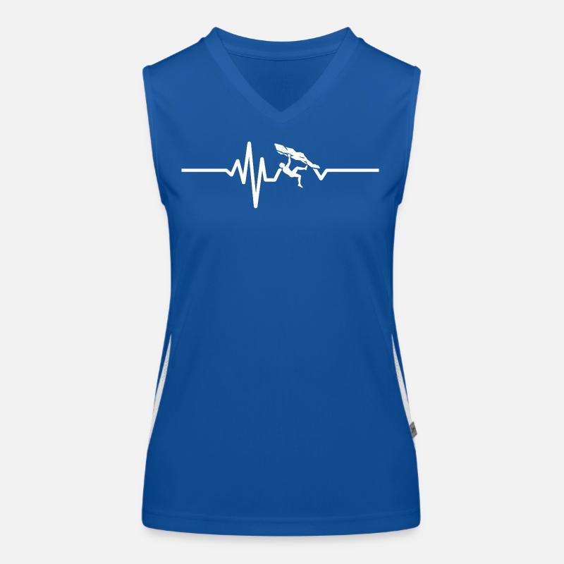 Boulder Herzschlag – Klettern ist Leidenschaft Funktionelles Kontrast-Tank Top für Frauen