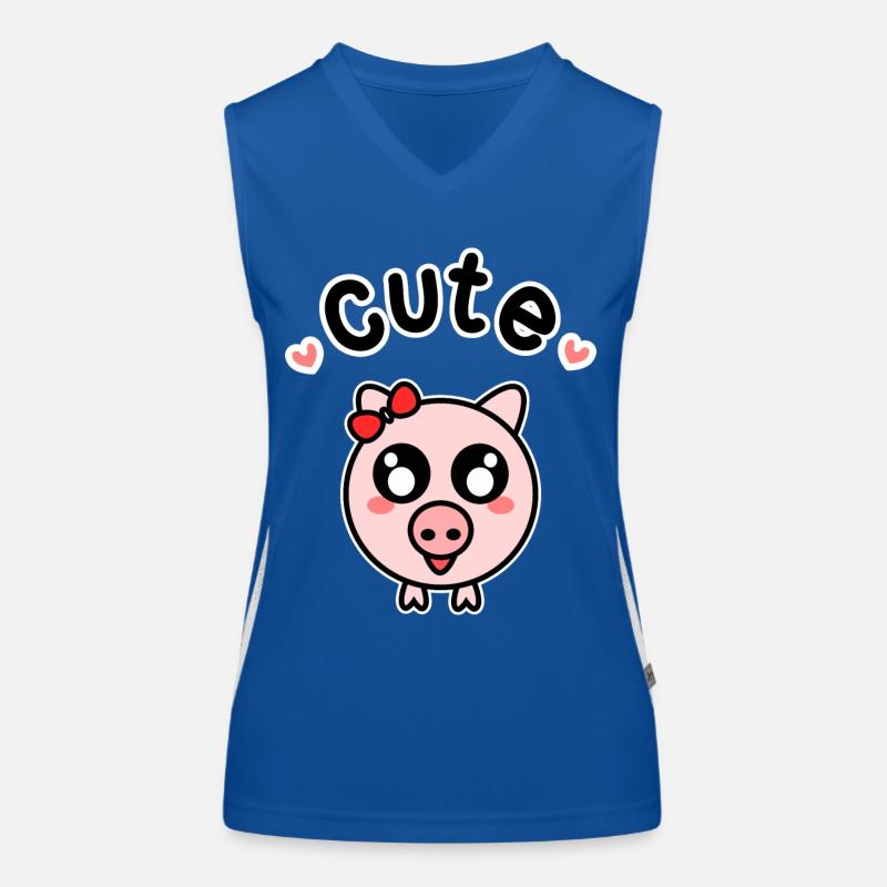 Süßes Schwein Schweinchen Bauer Funktionelles Kontrast-Tank Top für Frauen