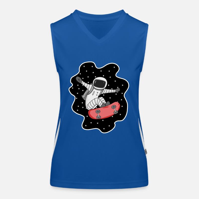 Astronaut skateboard space skateboarder Women's Functional Contrast Tank Top
