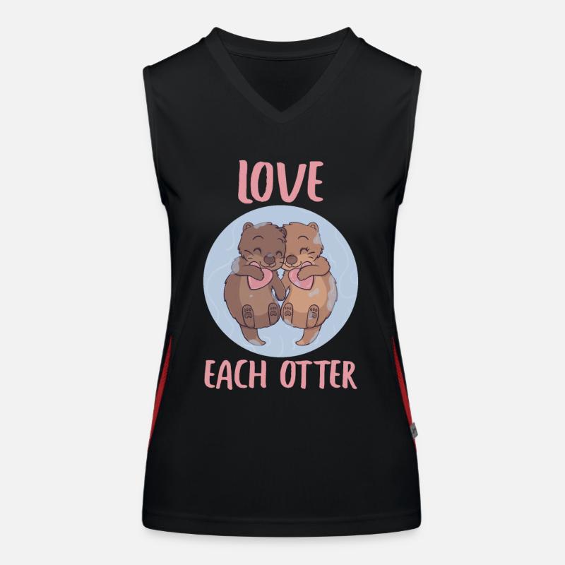 Otter Love Each Otter niedlich Tier Geschenkidee Funktionelles Kontrast-Tank Top für Frauen