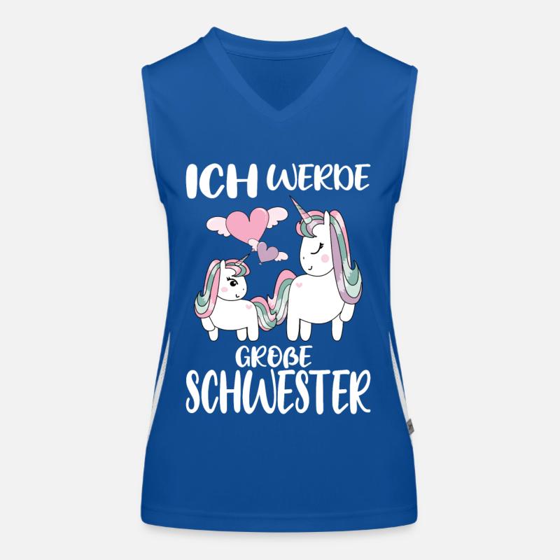 Große Schwester Einhorn Funktionelles Kontrast-Tank Top für Frauen