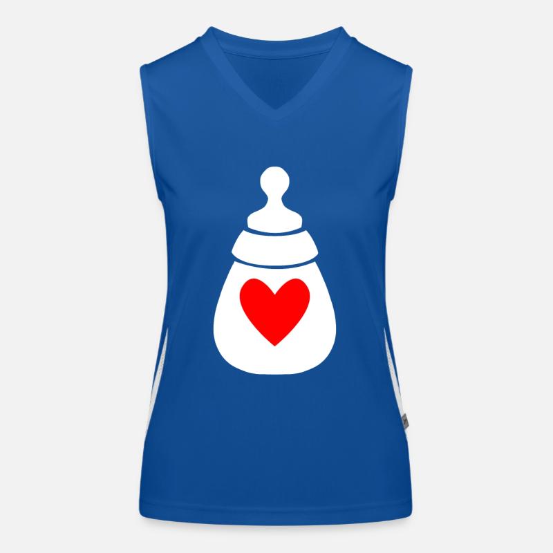 Bouteille de lait avec coeur Débardeur respirant contrasté Femme