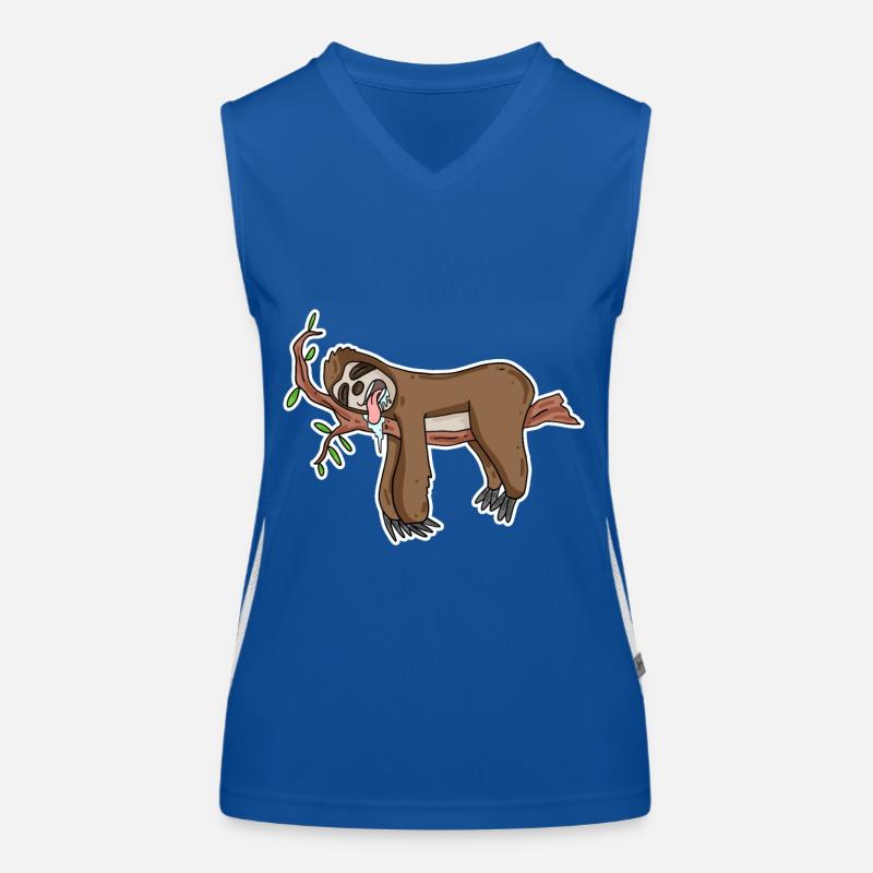 Sloth funny Women's Functional Contrast Tank Top