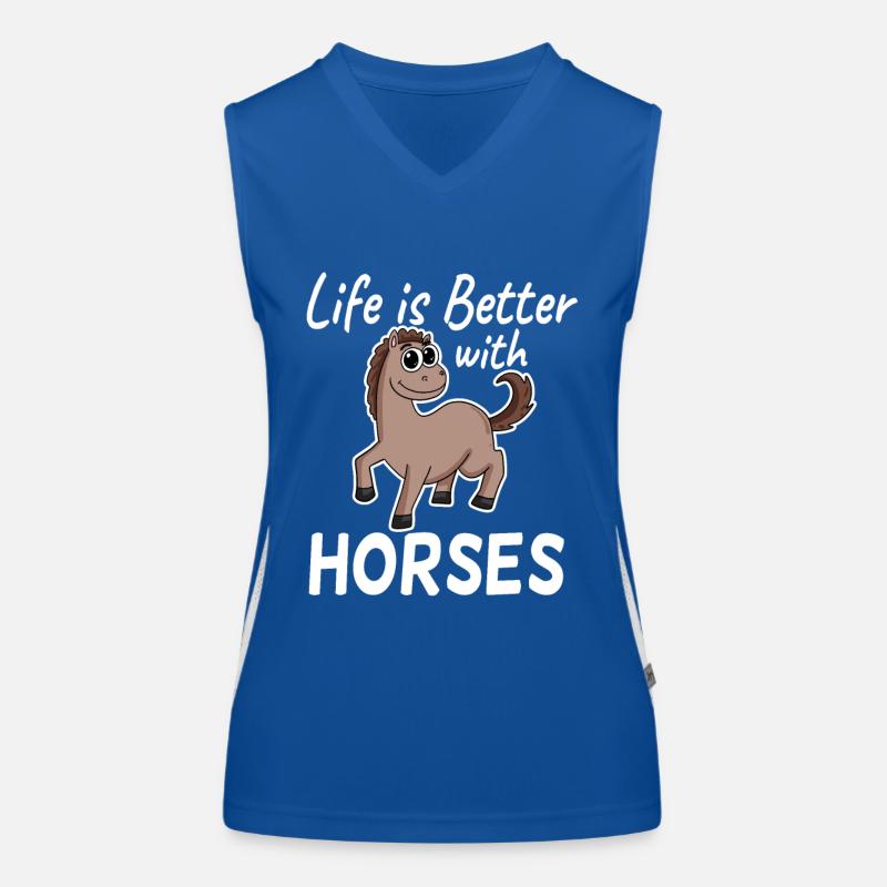 Pferd Spruch Pferde Mädchen Funktionelles Kontrast-Tank Top für Frauen