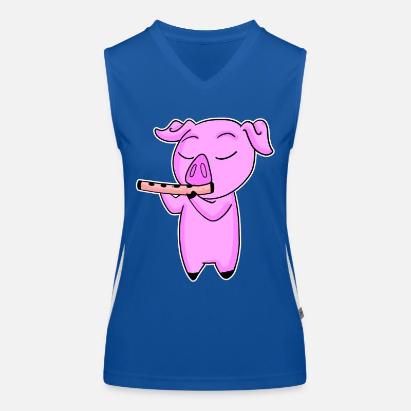 Le cochon joue de la flûte Débardeur respirant contrasté Femme