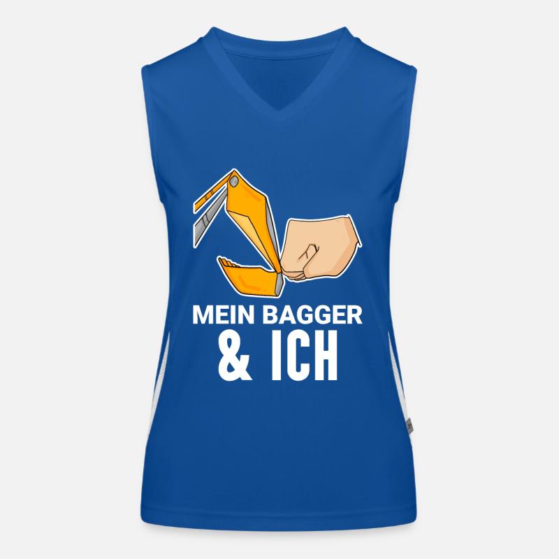 Bagger Baggerfahrer Spruch Funktionelles Kontrast-Tank Top für Frauen