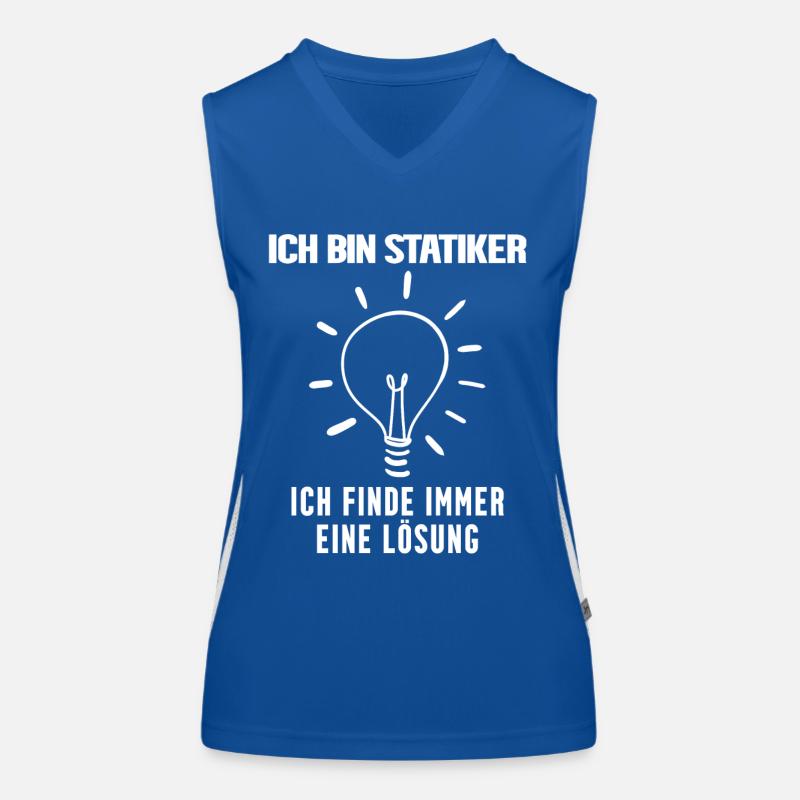 Statiker lustiger Spruch Funktionelles Kontrast-Tank Top für Frauen
