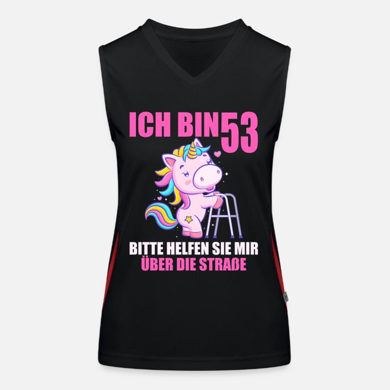 Ich bin 53 Bitte helfen Sie mir über Straße Funktionelles Kontrast-Tank Top für Frauen