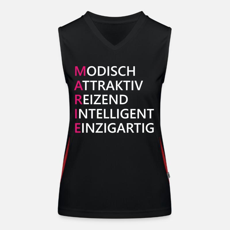 Marie Name Geschenk Funktionelles Kontrast-Tank Top für Frauen