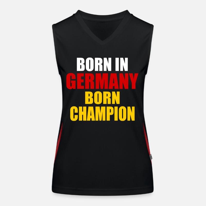 born in germany born champion - germany Women's Functional Contrast Tank Top