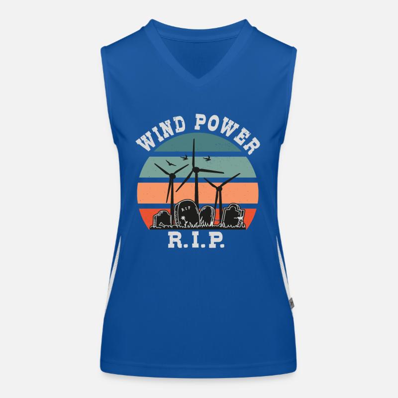 L’énergie éolienne RIP, non à l’énergie éolienne Débardeur respirant contrasté Femme