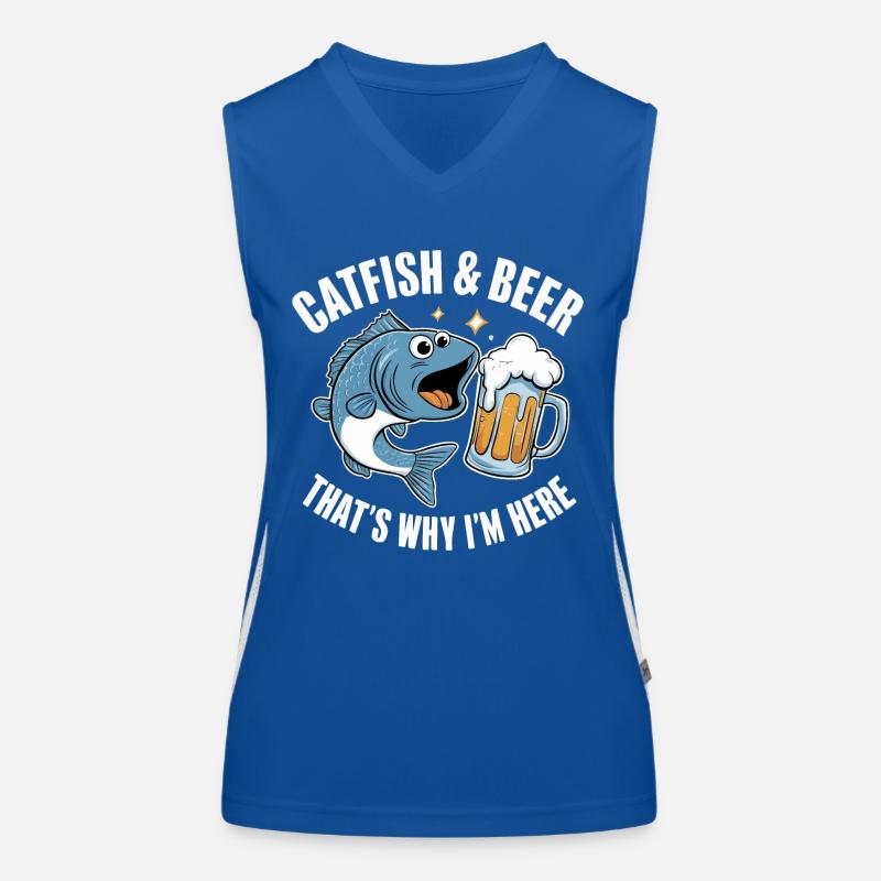 Du poisson-chat et de la bière, c’est pour ça que je suis là Débardeur respirant contrasté Femme