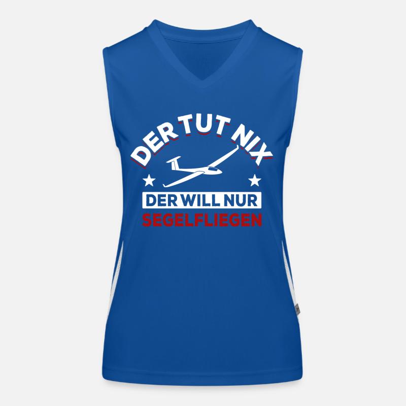 Der tut nix der will nur segelfliegen - Spruch Funktionelles Kontrast-Tank Top für Frauen