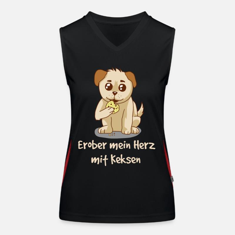 Conquérir mon coeur avec des biscuits <3 chiens animaux Débardeur respirant contrasté Femme