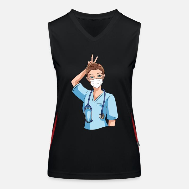 Funny nurse with humor Women's Functional Contrast Tank Top
