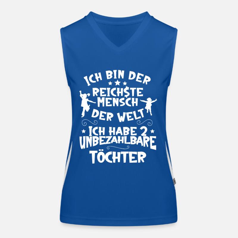 Ich habe zwei Töchter - Mutter Tochter Funktionelles Kontrast-Tank Top für Frauen